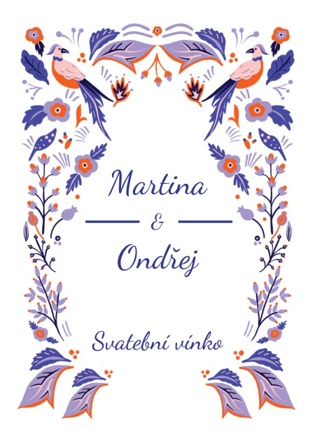 Svatební etikety na lahve - Šablona ID 13251