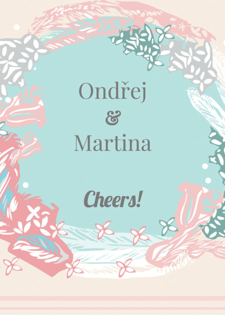 Svatební etikety na lahve - Šablona ID 13278