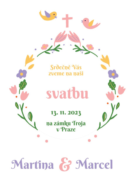 Svatební oznámení - Šablona ID 13341