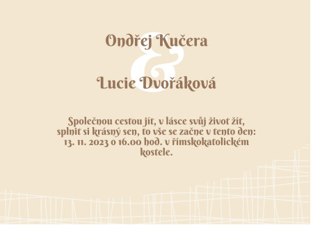 Svatební oznámení - Šablona ID 13369