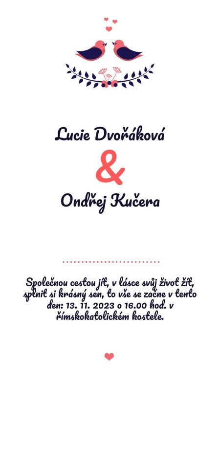 Svatební oznámení - Šablona ID 13402