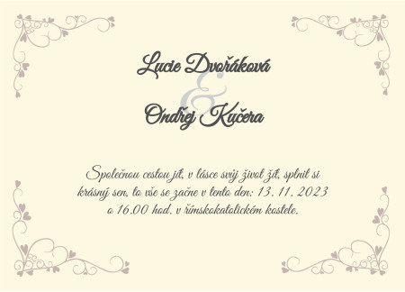 Svatební oznámení - Šablona ID 13417