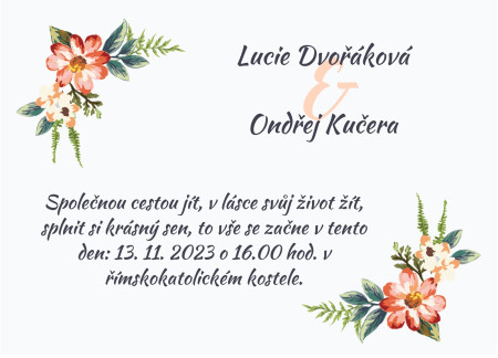 Svatební oznámení - Šablona ID 13432