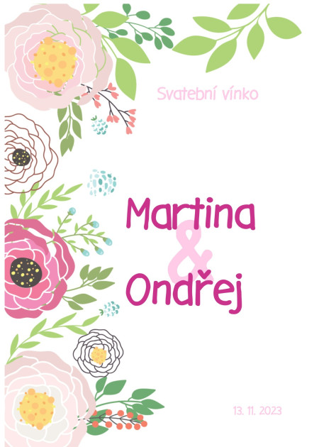 Svatební etikety na lahve - Šablona ID 13483