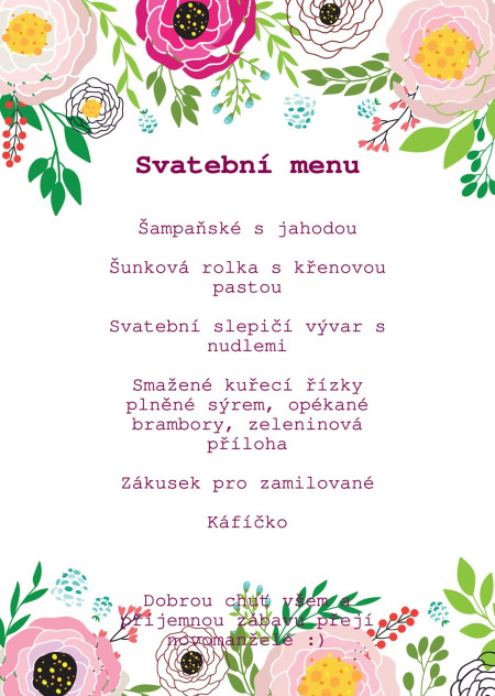 Svatební menu - Šablona ID 13489