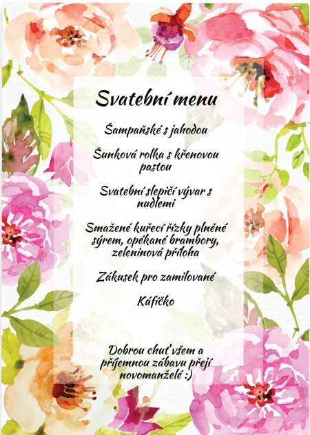 Svatební menu - Šablona ID 13504