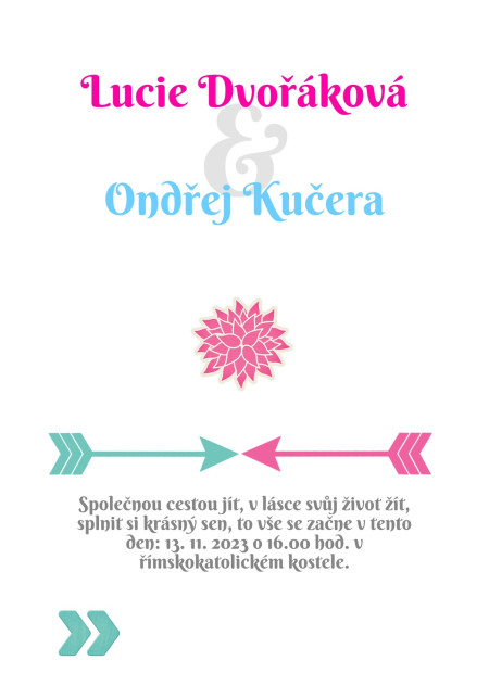 Svatební oznámení - Šablona ID 13536