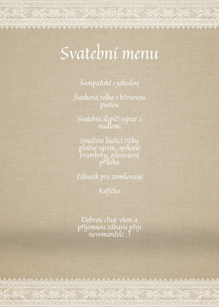 Svatební menu - Šablona ID 13566