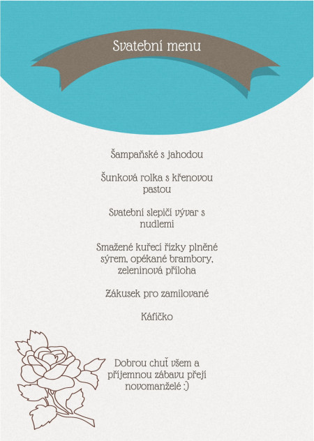 Svatební menu - Šablona ID 13581