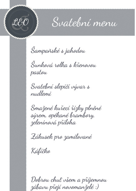 Svatební menu - Šablona ID 13596