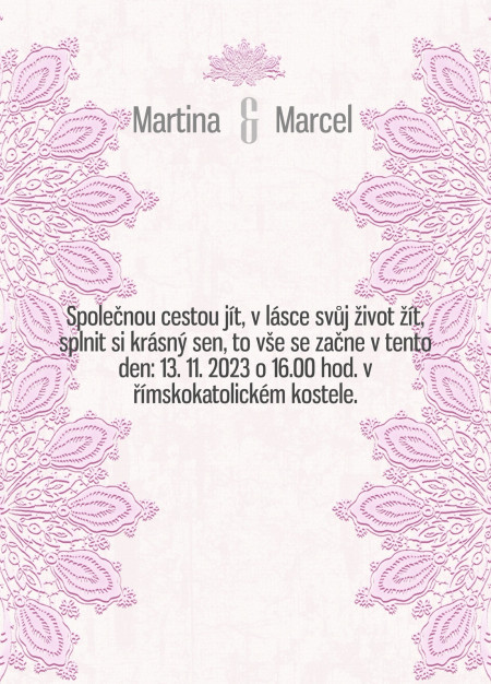 Svatební oznámení - Šablona ID 13599