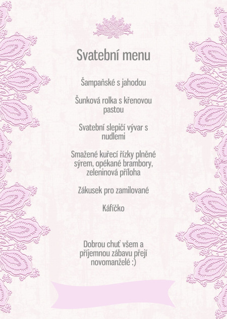 Svatební menu - Šablona ID 13611