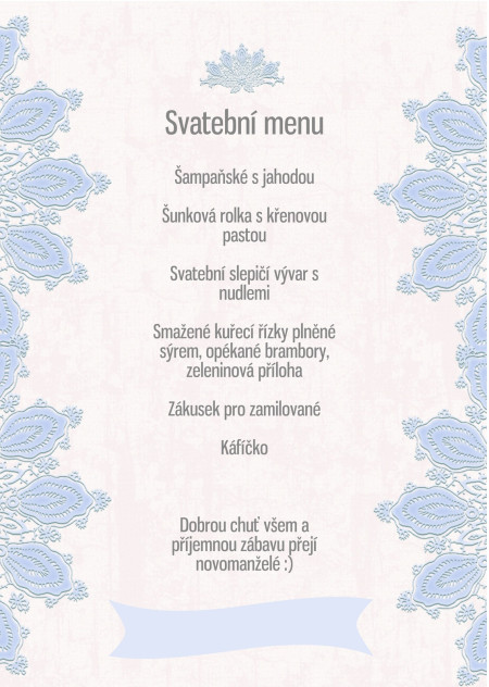 Svatební menu - Šablona ID 13626