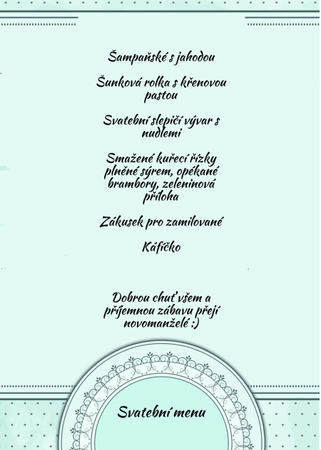 Svatební menu - Šablona ID 13656