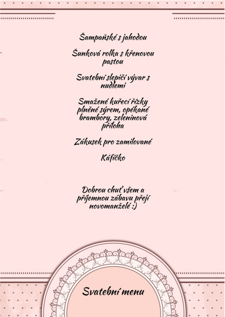 Svatební menu - Šablona ID 13671