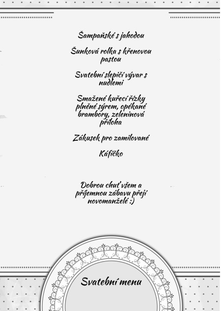 Svatební menu - Šablona ID 13686