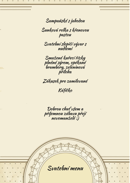 Svatební menu - Šablona ID 13701