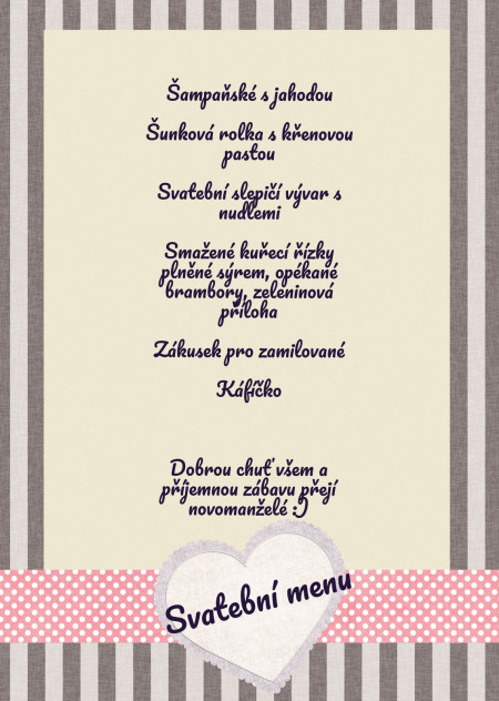 Svatební menu - Šablona ID 13716
