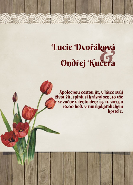 Svatební oznámení - Šablona ID 13719