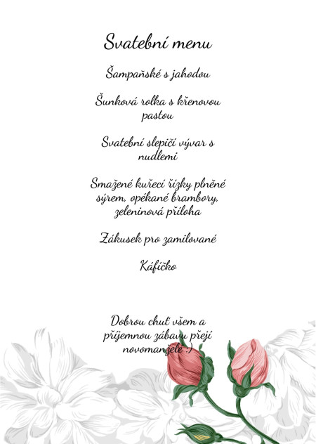 Svatební menu - Šablona ID 13749