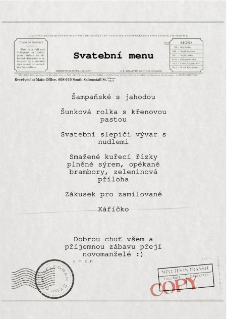 Svatební menu - Šablona ID 13766