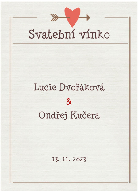 Svatební etikety na lahve - Šablona ID 13772