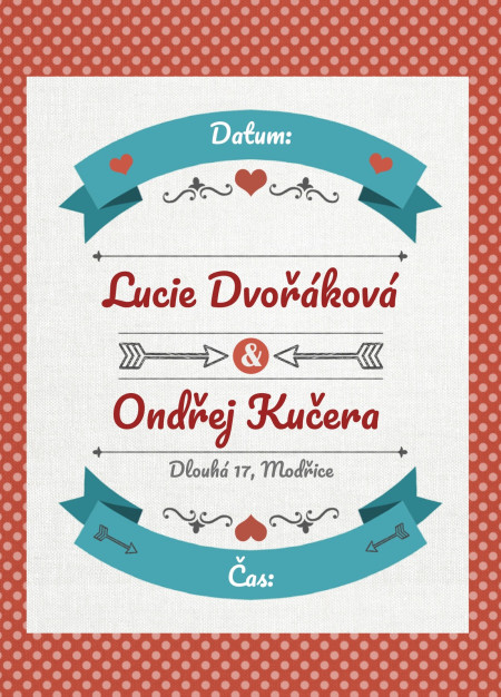 Svatební oznámení - Šablona ID 13799