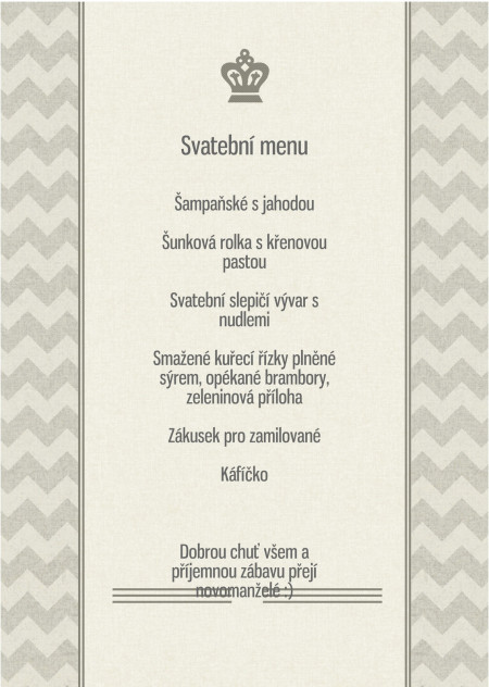 Svatební menu - Šablona ID 13826