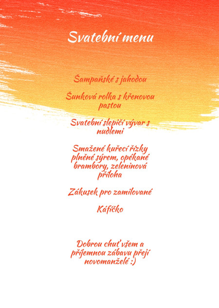 Svatební menu - Šablona ID 13871