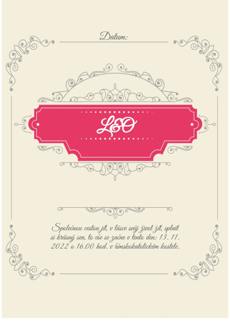 Svatební oznámení - Šablona ID 13874