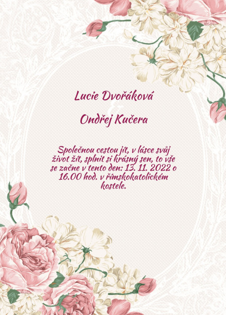 Svatební oznámení - Šablona ID 13904