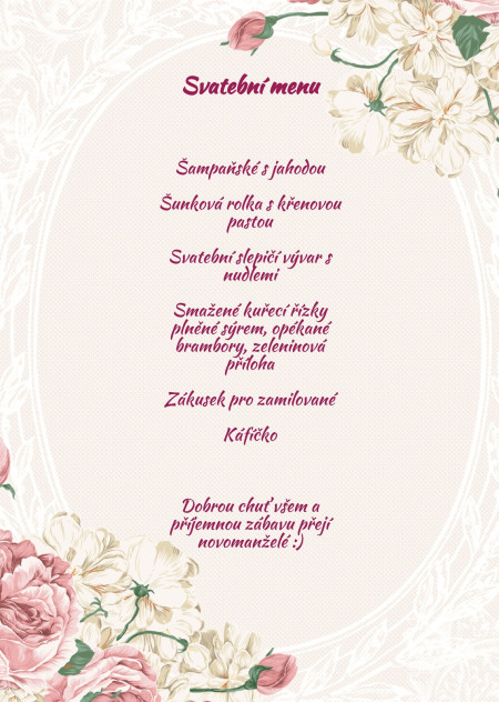 Svatební menu - Šablona ID 13916