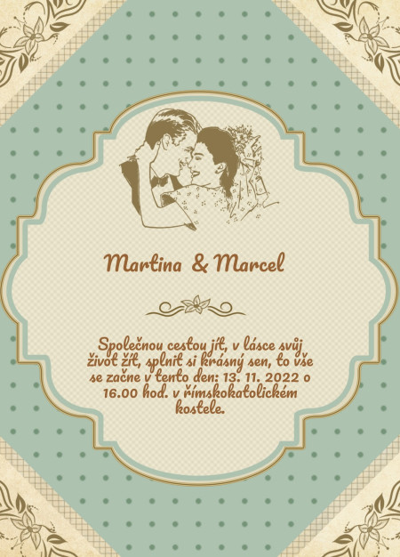 Svatební oznámení - Šablona ID 13934