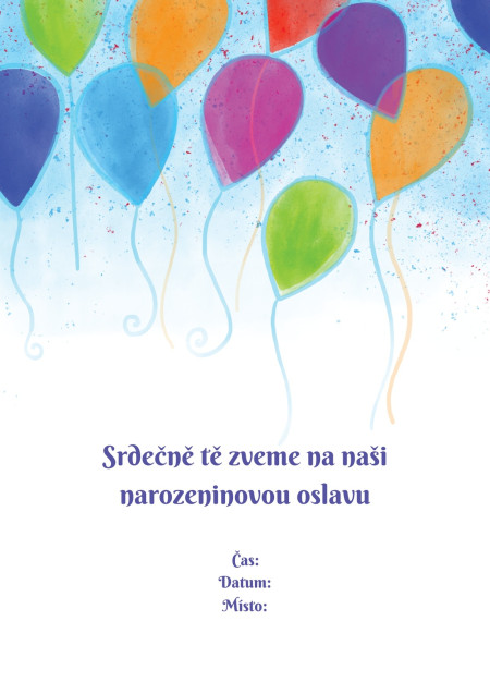 Pozvánky na oslavu - Šablona ID 16903