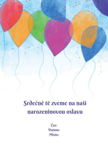 Pozvánky na oslavu - Šablona ID 16907