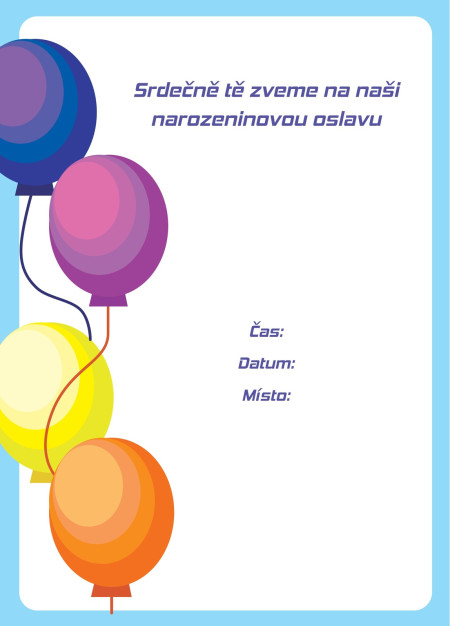 Pozvánky na oslavu - Šablona ID 16919