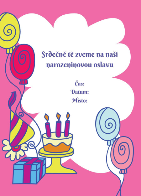 Pozvánky na oslavu - Šablona ID 16923