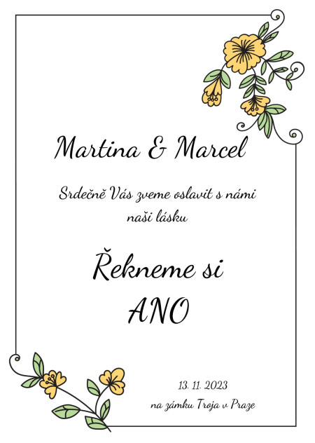 Svatební oznámení - Šablona ID 17610