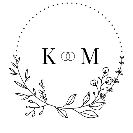 Kulaté svatební razítko - Šablona ID 18399