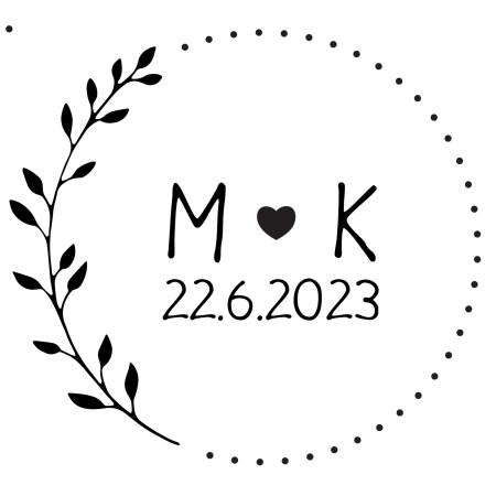 Kulaté svatební razítko - Šablona ID 18403