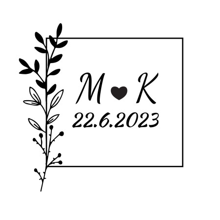 Kulaté svatební razítko - Šablona ID 18411