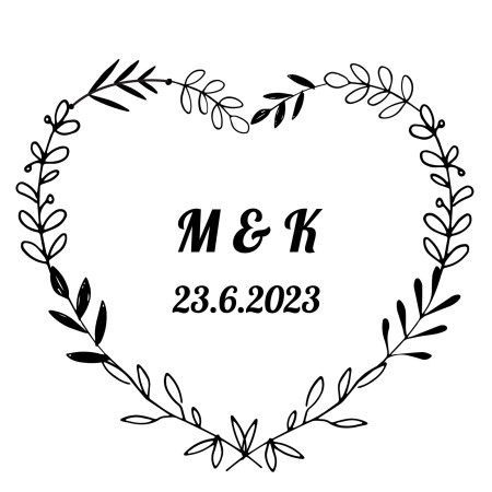 Kulaté svatební razítko - Šablona ID 18419