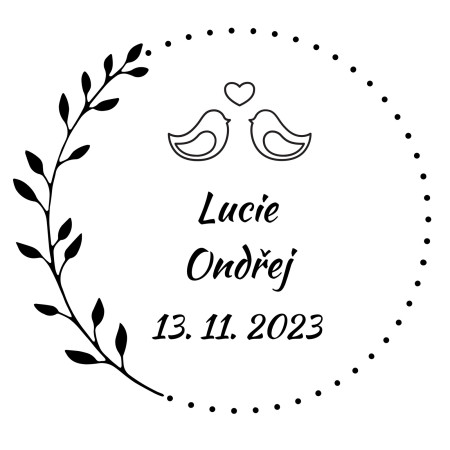 Kulaté svatební razítko - Šablona ID 18423