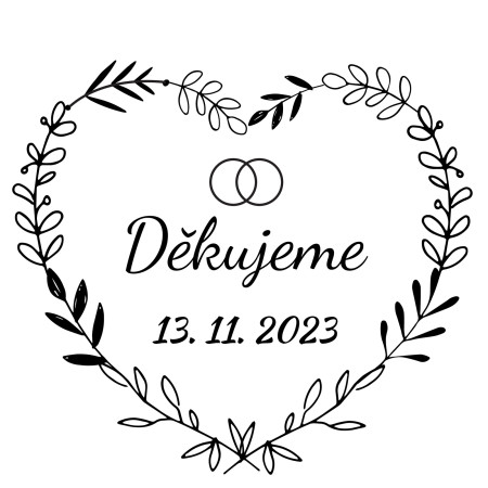 Kulaté svatební razítko - Šablona ID 18427